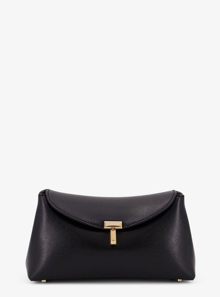 Toteme Mini T-Lock Leather Clutch Uni Black
