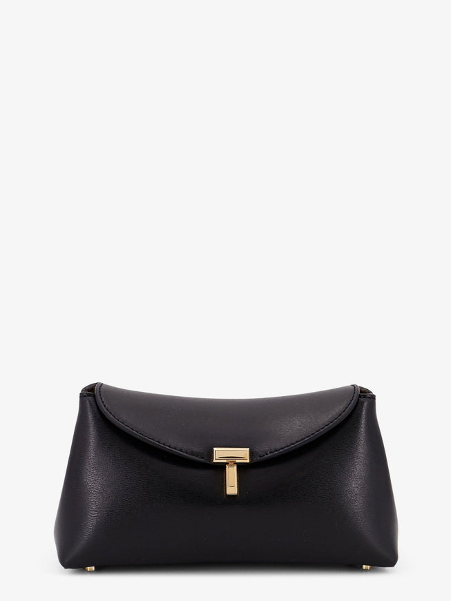 Toteme Mini T-Lock Leather Clutch Uni Black
