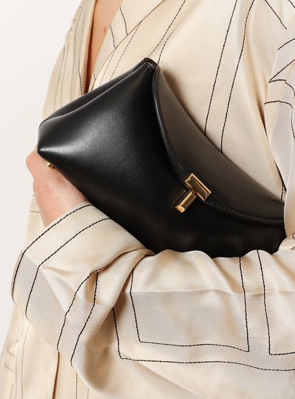 Toteme Mini T-Lock Leather Clutch