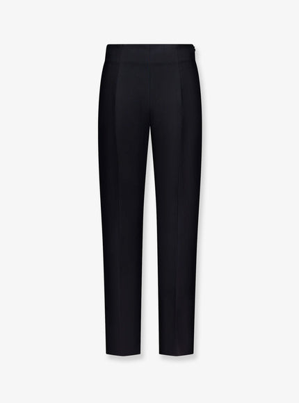 Toteme Slim Evening Wool And Silk Trousers Black