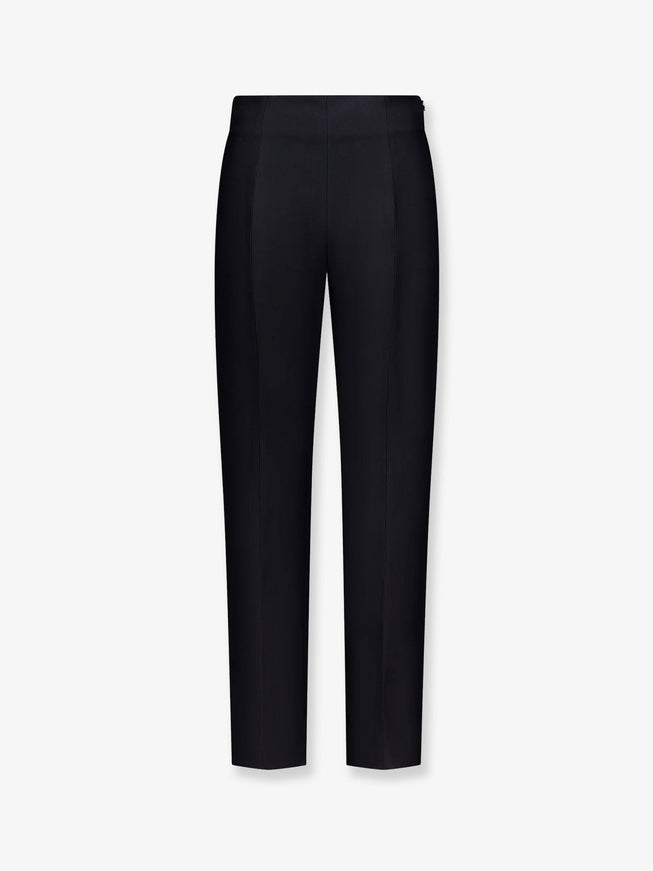 Toteme Slim Evening Wool And Silk Trousers Black