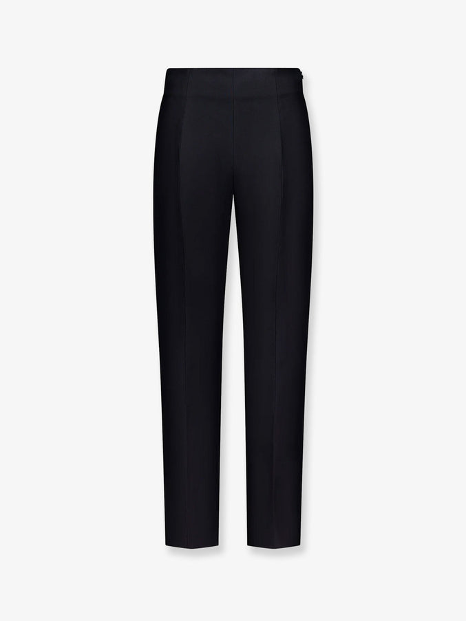 Toteme Slim Evening Wool And Silk Trousers Black