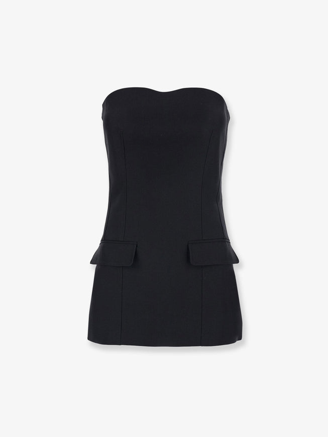 Toteme Wool And Silk Blend Tank Top Black