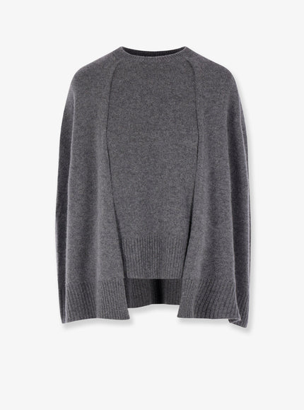Toteme Cashmere Crew Cape Knit Dark Grey Melange