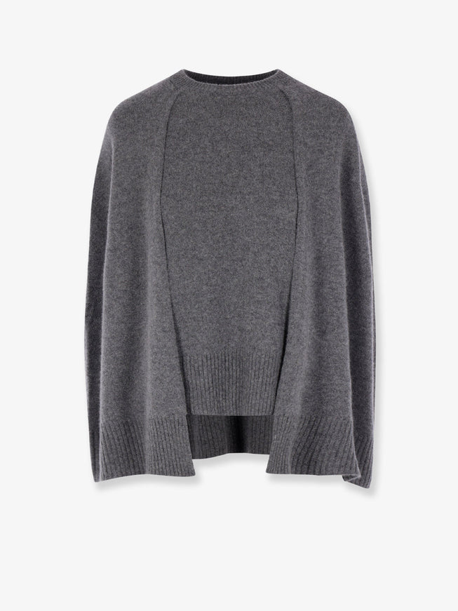 Toteme Cashmere Crew Cape Knit Dark Grey Melange