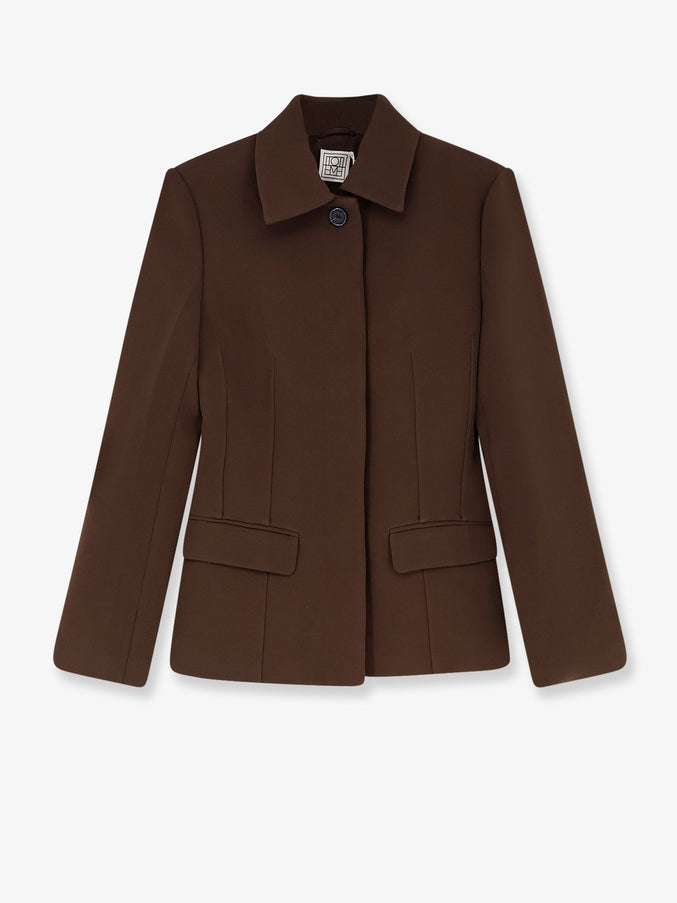 Toteme Slim Fit Tailored Jacket Bark