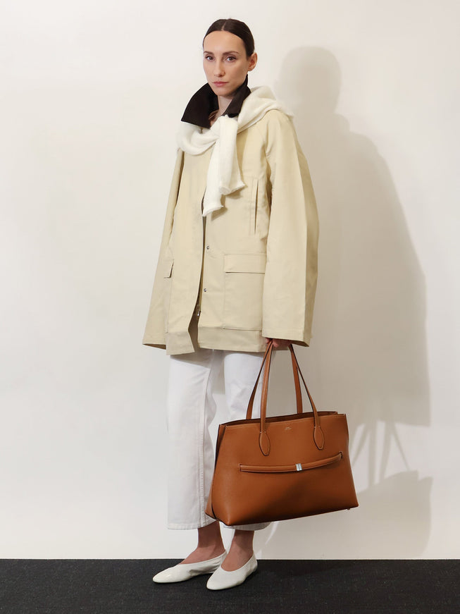 Toteme Leather Shoulder Bag With Lettering Logo On The Front