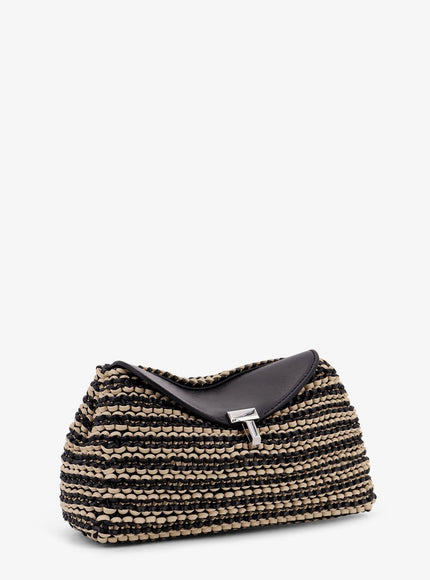 Toteme Mini T-Lock Clutch In Leather With Woven Pattern
