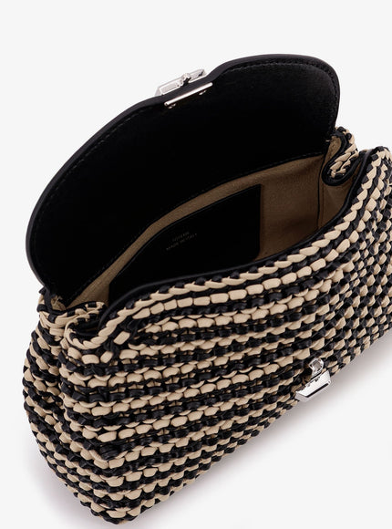 Toteme Mini T-Lock Clutch In Leather With Woven Pattern