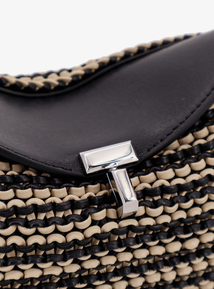 Toteme Mini T-Lock Clutch In Leather With Woven Pattern