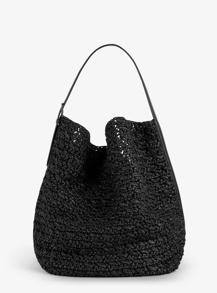 Toteme Raffia Shoulder Bag Uni Black