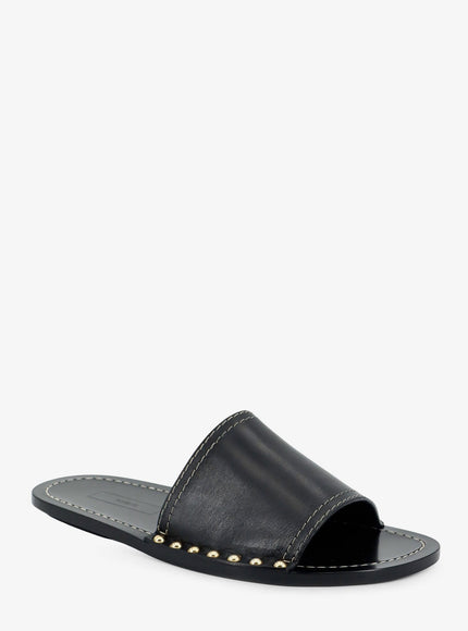 Toteme Low Leather Sandals With Metal Studs On The Sides