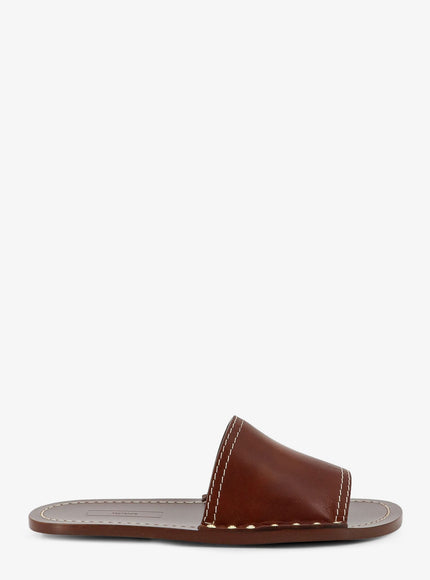 Toteme Low Leather Sandals With Metal Studs On The Sides Sienna