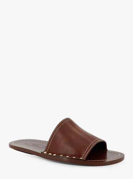 Toteme Low Leather Sandals With Metal Studs On The Sides