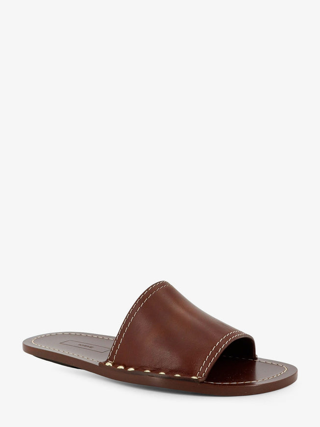 Toteme Low Leather Sandals With Metal Studs On The Sides