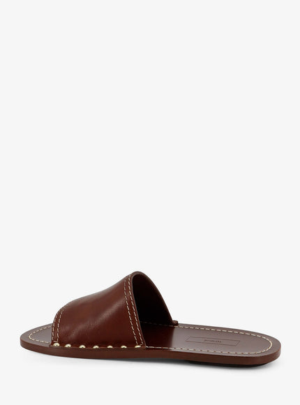 Toteme Low Leather Sandals With Metal Studs On The Sides