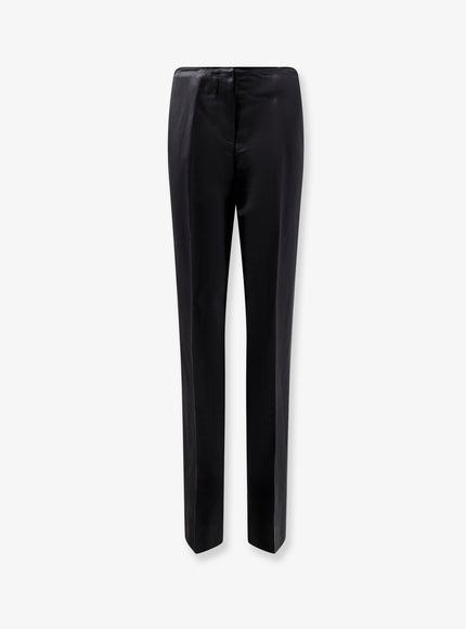 Toteme Easy Raw Edge Viscose And Linen Trousers Black