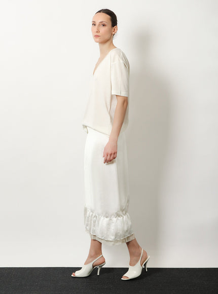 Toteme Layered Viscose And Linen Blend Skirt