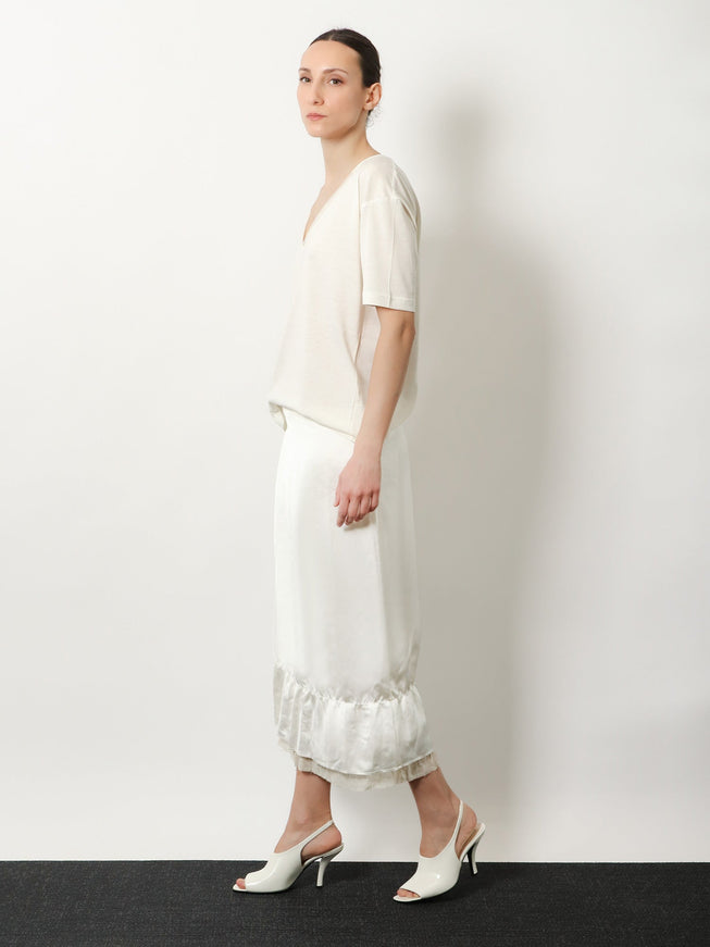 Toteme Layered Viscose And Linen Blend Skirt