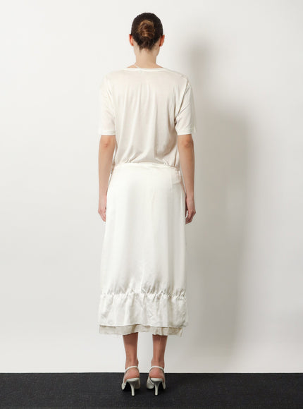 Toteme Layered Viscose And Linen Blend Skirt
