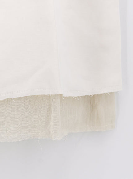 Toteme Layered Viscose And Linen Blend Skirt