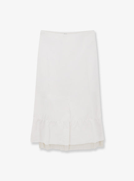 Toteme Layered Viscose And Linen Blend Skirt 36 Offwhite