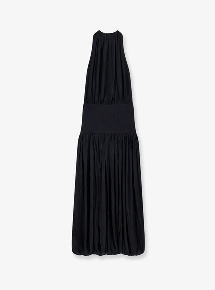 Toteme Soft Gathered Viscose Dress Black