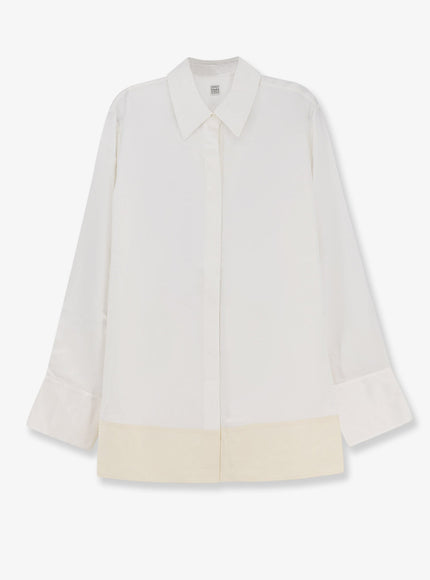 Toteme Tuxedo Satin Viscose Shirt White