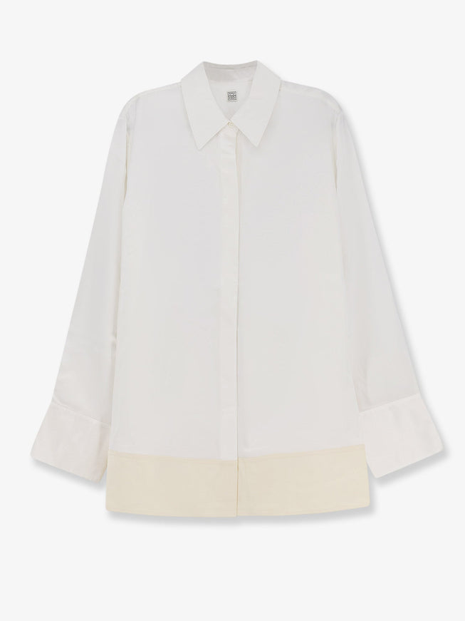 Toteme Tuxedo Satin Viscose Shirt White