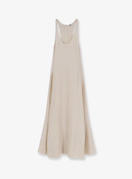 Toteme Long Cotton Dress Ecru