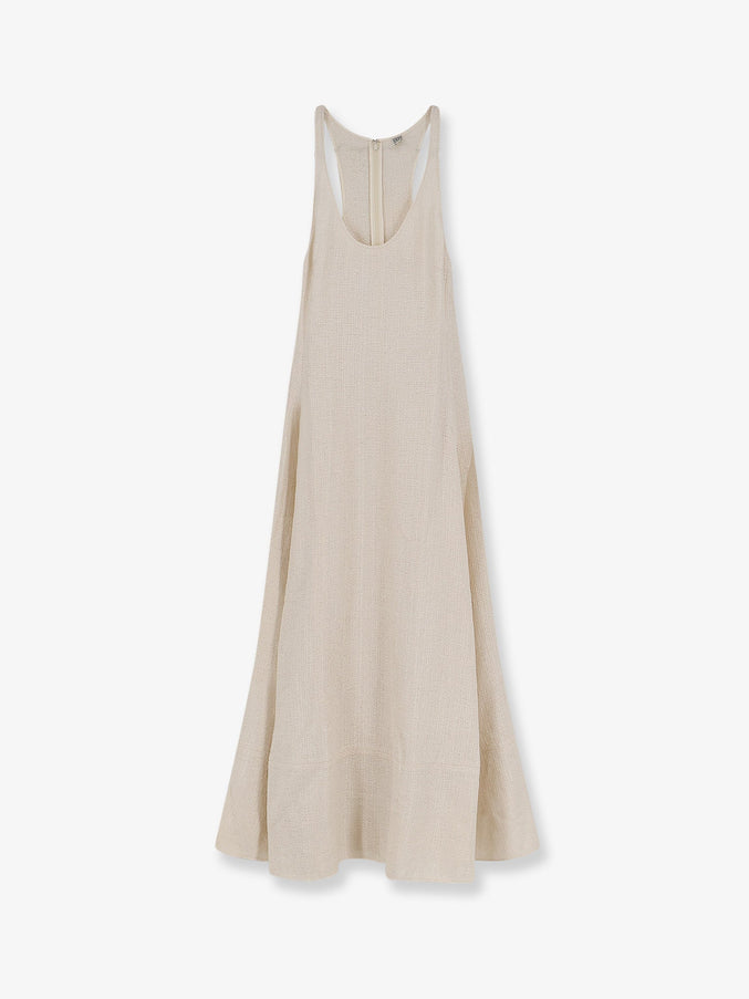 Toteme Long Cotton Dress Ecru