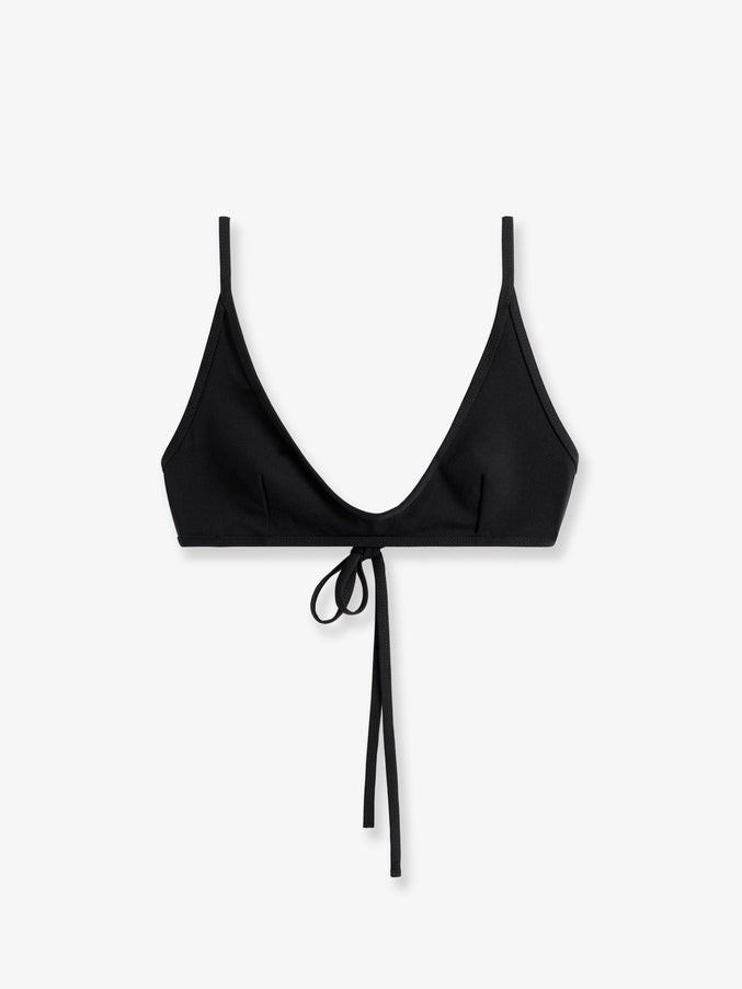 Toteme Nylon Bikini Top Black