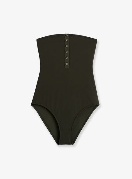 Toteme One-Piece Swimsuit With Ribbed Knit Dark Green