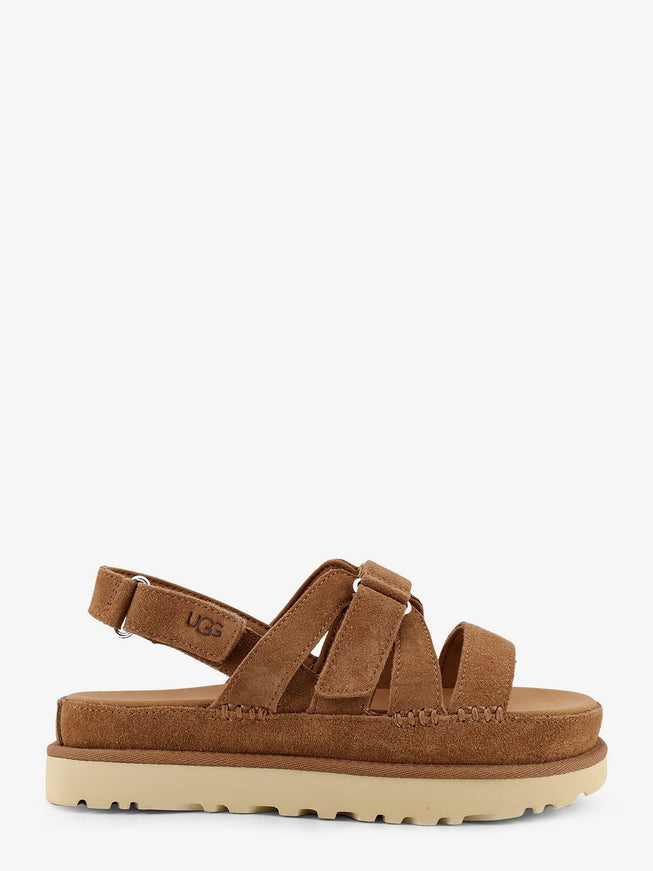Ugg Goldenstar Gleam Sandals In Suede Marrone
