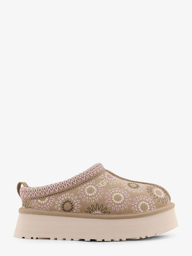 Ugg W Tazz Suede Sandals With Multicolor Embroidery Beige