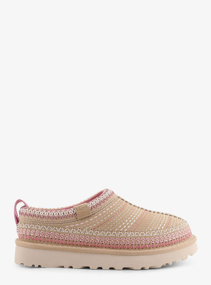 Ugg W Tasman Meadow Suede Sandals With Multicolor Stitching Beige
