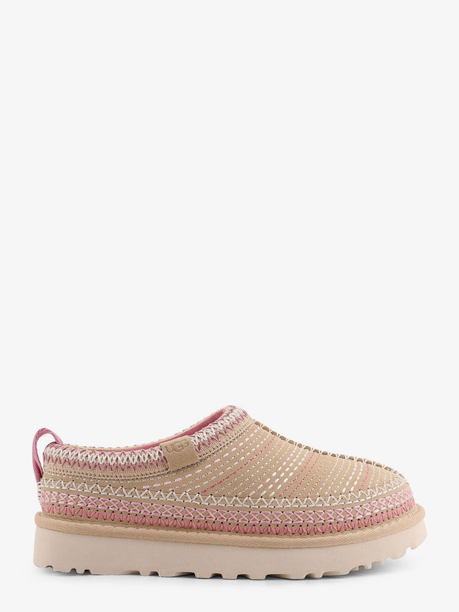 Ugg W Tasman Meadow Suede Sandals With Multicolor Stitching Beige