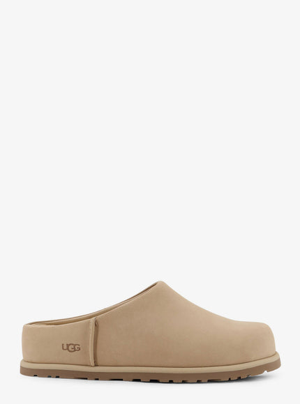 Ugg Nubuck Sandals With Engraved Logo On The Side Beige