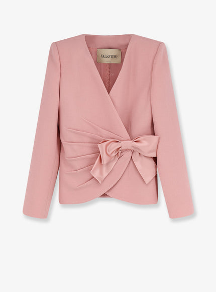 Valentino Wool Crepe Blazer With Bow Libertyrose