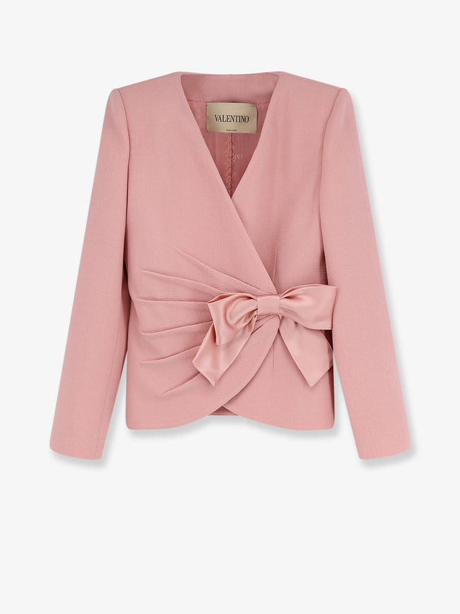 Valentino Wool Crepe Blazer With Bow Libertyrose