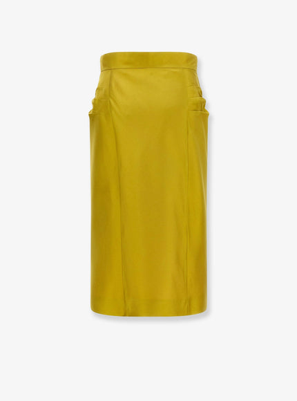 Valentino Shantung Midi Skirt Medallion