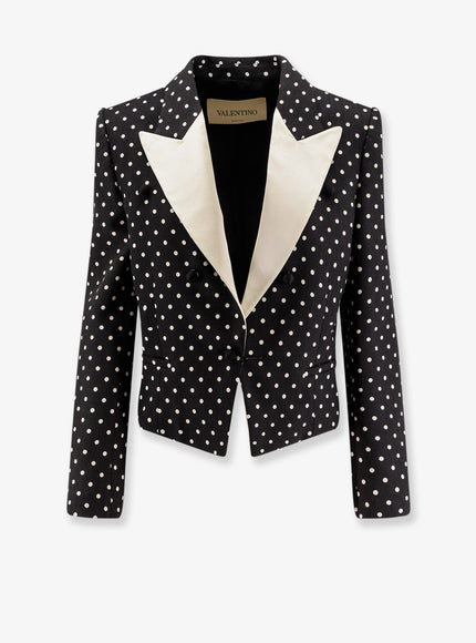 Valentino Polka-Dots Viscose Blazer 42 Nero Betulla