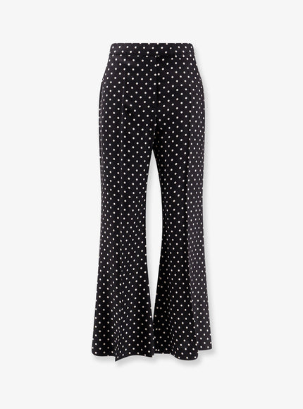 Valentino Polka-Dots Viscose Trousers 42 Nero Betulla