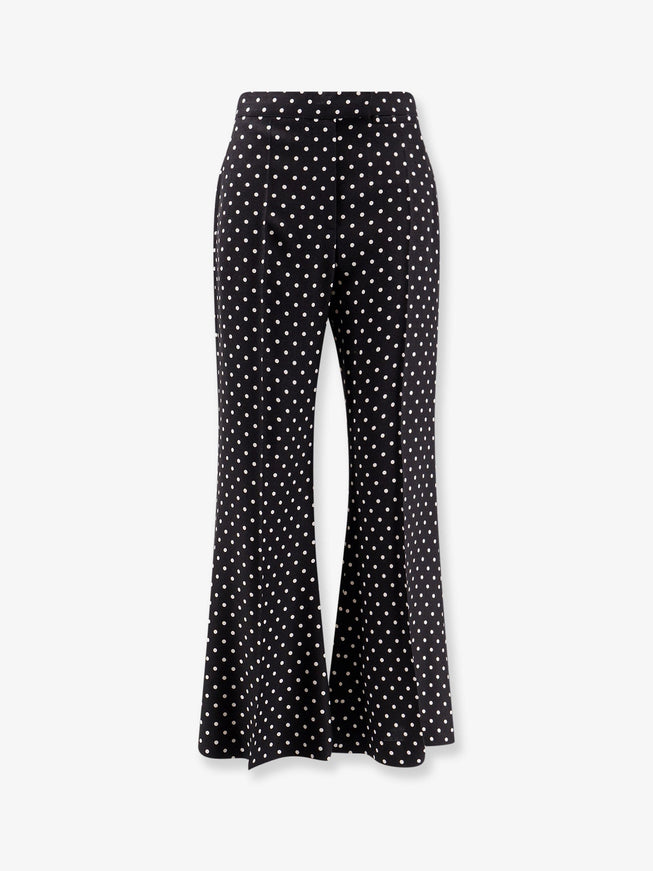 Valentino Polka-Dots Viscose Trousers 42 Nero Betulla