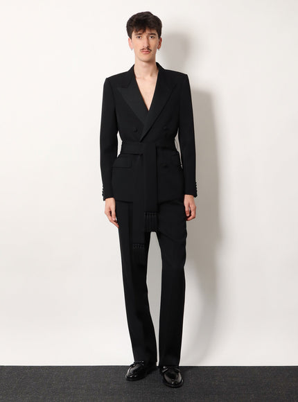Valentino Virgin Wool Blazer With Belt