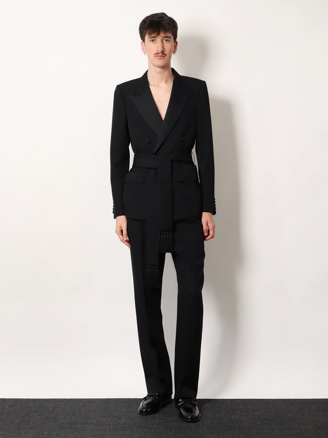 Valentino Virgin Wool Blazer With Belt