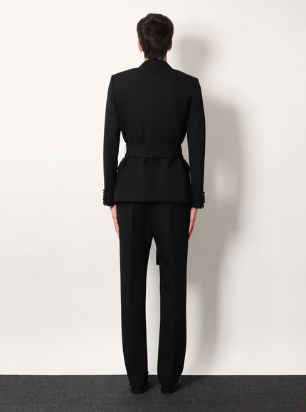 Valentino Virgin Wool Blazer With Belt