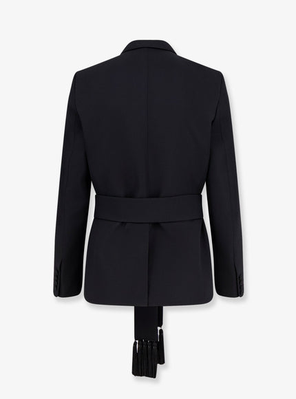 Valentino Virgin Wool Blazer With Belt