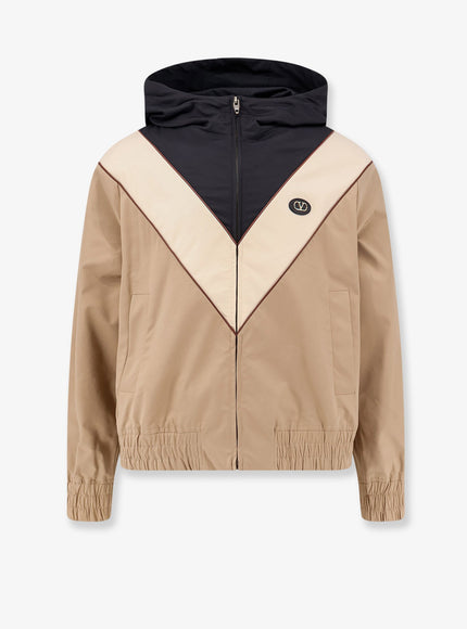 Valentino Valentino Jacket With Vlogo Signature Patch Nero Burro Cammello