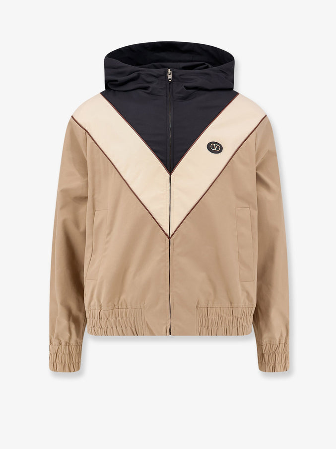 Valentino Valentino Jacket With Vlogo Signature Patch Nero Burro Cammello